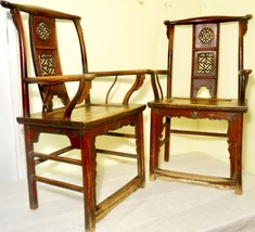 Antique Chinese High Back Arm Chairs (2739) (Pair), Circa 1800-1849 - £1,238.33 GBP