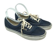 Vans Low Top Sneakers Skate Shoes Canvas Navy Blue White Mens 8.5 Womens 10 - £15.36 GBP