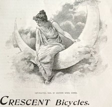 Crescent Bicycles 1894 Advertisement Victorian Western Wheel Woman Moon ADBN1qq - £19.66 GBP