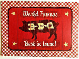 BBQ Barbecue Pig Placemats Set of 4 Vinyl Cookout Beach Summer House Foa... - £28.88 GBP