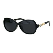 Womens Polarized Lens Sunglasses Oval Frame Rhinestone Design UV 400 - £15.65 GBP