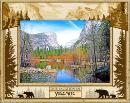 Our Vacation in Yosemite National Park Laser Engraved Wood Picture Frame (8x10)  - £41.45 GBP