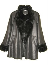 Women&#39;s Winter Outerwear Church Coldwater Creek metallic Fur Coat Jacket M L XL - £127.06 GBP