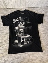 Disney Mickey Mouse Graphic Shirt Mens L  Black Boom Box Kickin It Old S... - £11.67 GBP