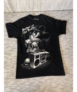 Disney Mickey Mouse Graphic Shirt Mens L  Black Boom Box Kickin It Old S... - £11.65 GBP