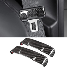 2x Real Carbon Fiber Car Safety Belt Buckle Patch Cover Trim For Tesla M... - $32.00