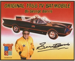 George Barris SIGNED Batman &amp; Robin Batmobile Photo / Adam West &amp; Burt Ward Show - £77.52 GBP