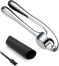 Garlic Press, Stainless Steel Garlic Press Tool with Cleaning Brush and Silicone - £9.58 GBP