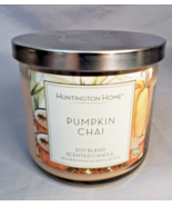 Huntington Home Candle Pumpkin Chai 3-Wick Soy Blend Scented Aldi 14 oz - £17.31 GBP