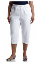  Kim Rogers Microfiber Stretch Waist Capris with Pockets  Sz.24W  White ... - $15.83