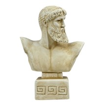 Griechisch Römisch König Gott Zeus Jupiter Büste Kopf Hart Gips Statue Skulptur - £31.74 GBP