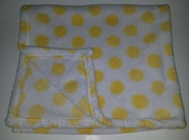 Baby Gear Yellow White Polka Dot Security Blanket Lovey 30&quot; x 36&quot; - £19.42 GBP