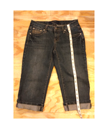 Earl Jeans Women&#39;s Size 1 Capris Bling Cross Pockets Dark Embroidered Rh... - $18.95 CAD