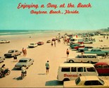 Vtg Postcard 1971 Daytona Beach Florida FL Cars on Beach Looking South F... - $5.31
