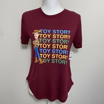 Disney Pixar Toy Story 4 Woody Juniors Tee Shirt Burgundy Sz M NWT - £6.29 GBP