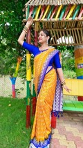 Élégant sari en pure soie | sari indien traditionnel tissé à la main | m... - £90.32 GBP