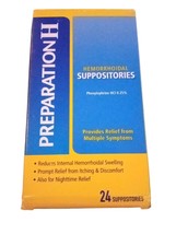Preparation H Hemorrhoid Suppositories Treatment 24 Count - Exp 11/25 - $18.80