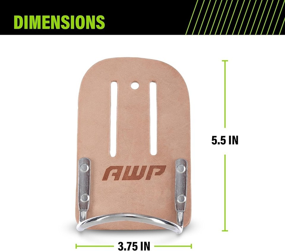 AWP Leather Hammer Holder Saddle Leather Compatible Work Belts Up to 2 ½  In Item image 3