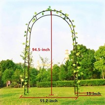 Garden Arch BLACK Arbor Flower Outdoor Steel Trellis Growing Climbing Plants 94&quot; - £18.13 GBP