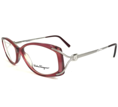 Salvatore Ferragamo Eyeglasses Frames 2584 453 Clear Red Purple Silver 52-15-130 - £51.44 GBP