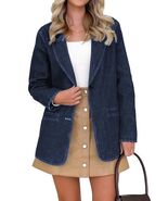 Fisoew Womens Denim Blazer Jacket Long Sleeve Blue Single Breasted - Medium - $479.24 MXN Fisoew Womens Denim Blazer Jacket Long Sleeve Blue Single Breasted - Medium - $479.24 MXN