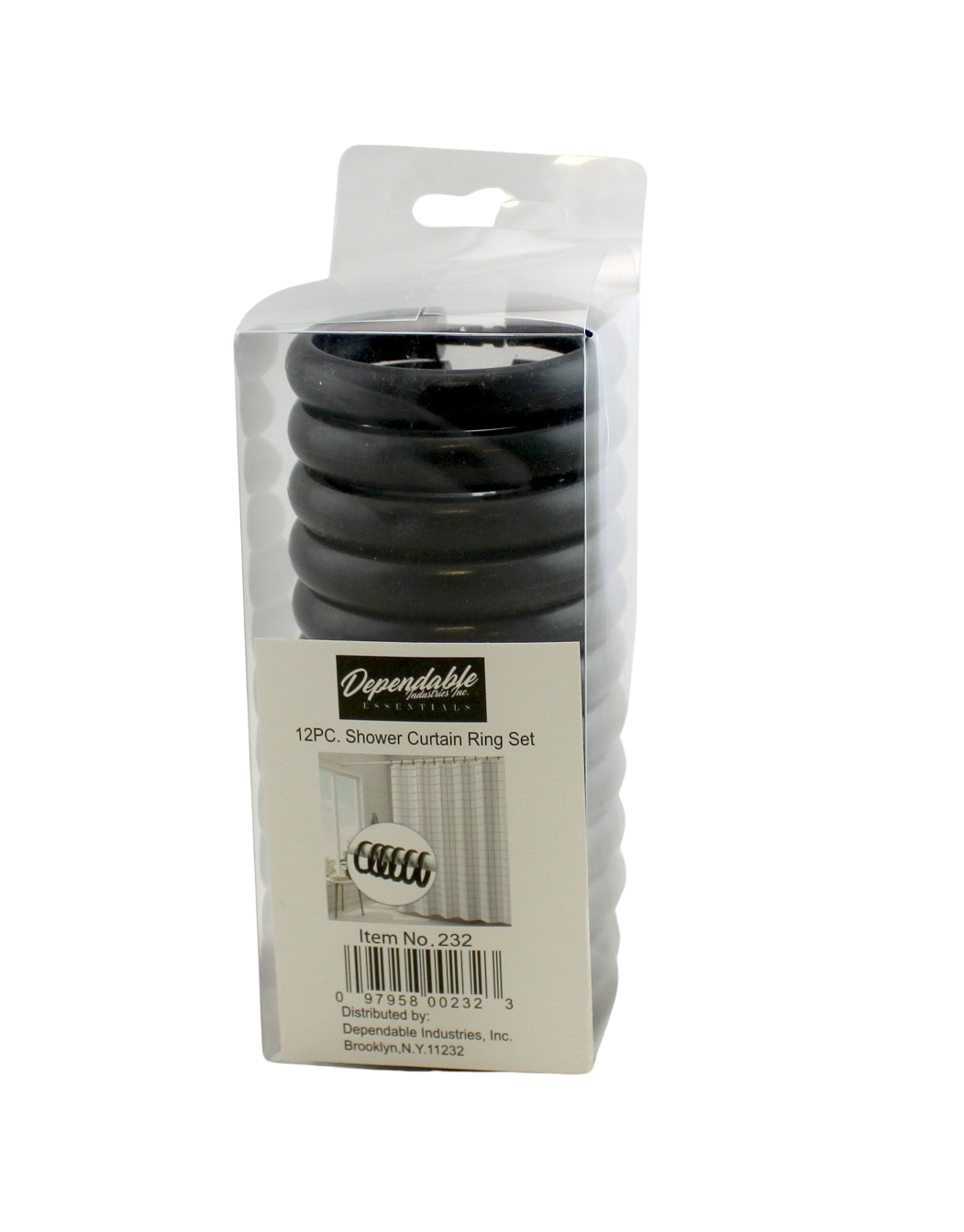 12 Piece Shower Curtain Ring Set Black - $7.91
