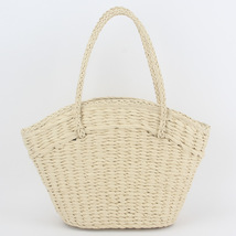 Woven Straw Basket, Straw Beach Handbag, Straw Tote Bag, Market Basket - £35.34 GBP