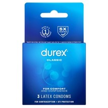4 PACK Durex Classic Condom *12/2025* 3 Counts, 12 Total - $12.99