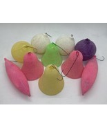 Lot of 10 Sugared Ball, Bell &amp; Marquise Shaped Christmas Tree Ornaments ... - €30,29 EUR