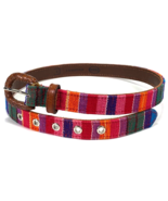 Fossil Women&#39;s Rainbow Leather Brown Western Native Bohemian Buckle Belt... - €16,00 EUR