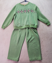 2 Piece Set Shenanigans Sweatshirt &amp; Sweatpants Women&#39;s Large Green Embr... - £17.94 GBP