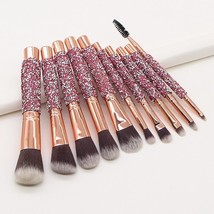New 10pcs  Makeup Brushes Set Rose  Glitter Shiny Crystal Makeup Brush Set With  - £103.42 GBP