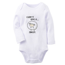I Don&#39;t Give A Sheep Funny Baby Bodysuit Newborn Romper Infant Kid Long Jumpsuit - £8.91 GBP