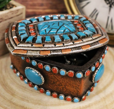 Southwest Boho Chic Navajo Vector Motif Turquoise Gems Decorative Jewelr... - $22.99