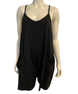 AnraBess Black Spaghetti Strap Knit Romper Size XL - €16,23 EUR