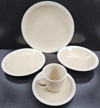 Mikasa Sand Piper 5 Pc Place Setting Plate Bowl Cup Saucer Stone Craft S... - $98.77