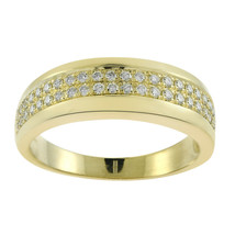 0.50 Carat Mens Round Brilliant Cut Diamond Wedding Band Ring 14K Yellow Gold - £830.53 GBP