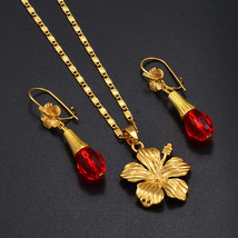 Anniyo Hibiscus Flower  Beads Jewelry Set  Guam - £31.38 GBP+