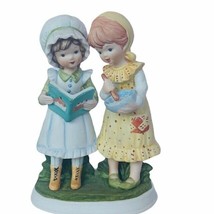 Lefton figurine vtg cooking baking girls kids bowl ceramic cook book decor gift - £31.11 GBP