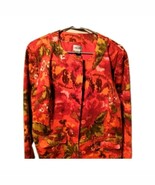 Chico&#39;s Blazer Jacket Front Cotton Blazer Floral Long Sleeve Size 2 - $22.91