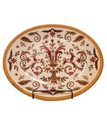 Pier 1 Earthenware ORALIA Oval Platter Plate Scroll Flower Emboss Rope E... - £41.09 GBP