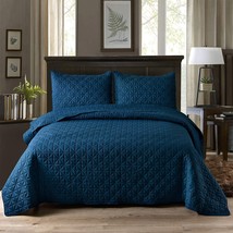 Exclusive Mezcla 2-Piece Twin Size Quilt Set With Pillow Sham, Grid Quilted - $37.94