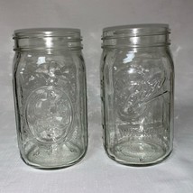BALL Mason Jar Set of 2 Clear Glass Cup Fruit Canning Salad container Wide Mouth - £7.76 GBP