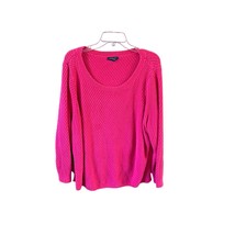 Lands End Womens Size 3x 24 26W Pink Pullover Sweater Long Sleeve Round Neck - £15.64 GBP