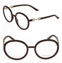 GUCCI Horsebit 0891 Brown Gold Round Retro Eyeglasses GG0891O 002 Optical Unisex - £265.45 GBP