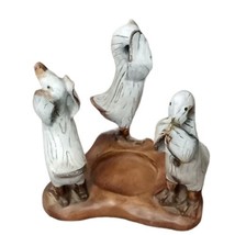 Vintage Hear No Evil See No Evil Speak No Evil Candle Holder Duck Figurine 8” - £13.93 GBP