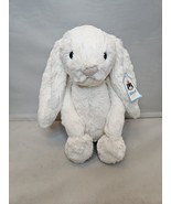 NEW Jellycat London White Cream Bashful Bunny Rabbit 12&quot; Long Ear Stuffy... - £29.08 GBP