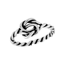 Interlocking Celtic Infinity Knot Twisted Band .925 Sterling Silver Ring-9 - £8.21 GBP