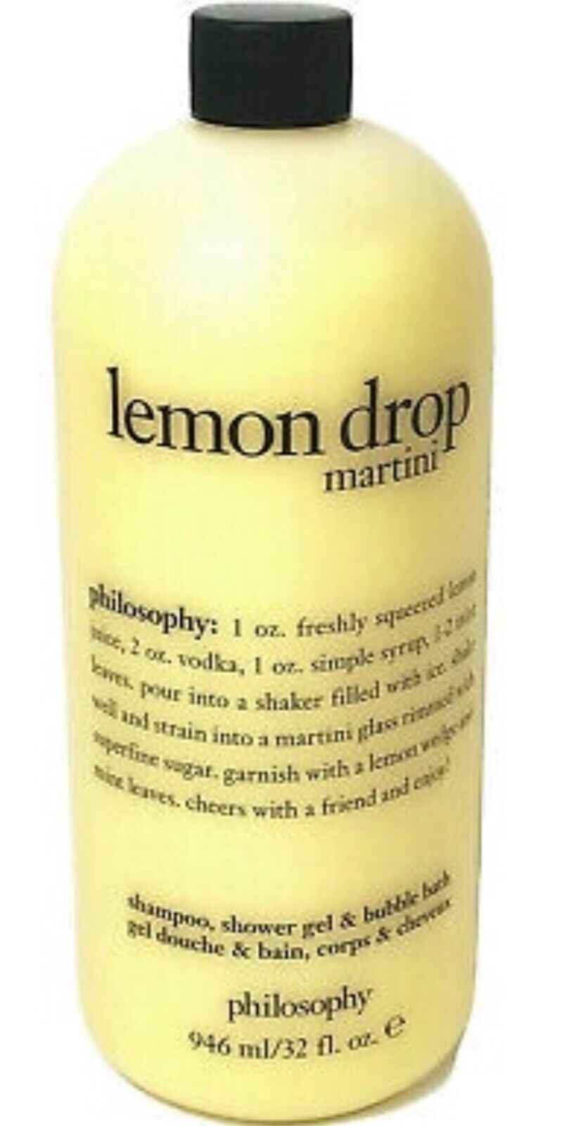 Philosophy Lemon Drop Martini Shower Gel Huge 32 oz. Brand New & Sealed NO PUMP - £37.92 GBP