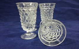 Vintage Fostoria American Clear Pressed Glass 4 3/4&quot; Footed Flared Juice Glasses - £67.85 GBP